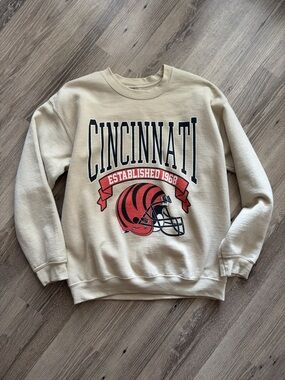 Cincinnati Bengals Graphic Crewneck Sweatshirt - Cream